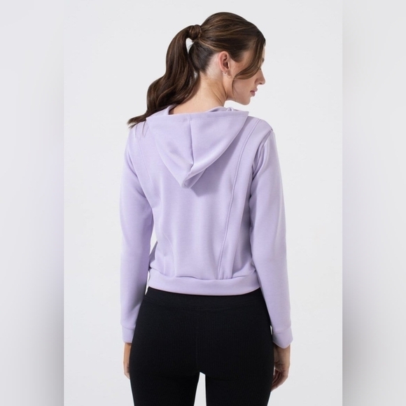 NUX Lilac Silky Soft Cropped Sleek Mia Hoodie PTP 19 - Picture 4 of 4